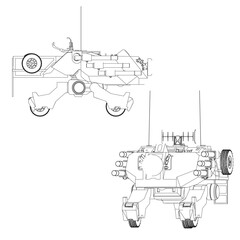 Tactical Infantry Crawler 3D Model SVGs - Futuristic Military Vehicle Inspired by Mecha Anime