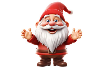 Cute cartoon gnome. Christmas red santa claus. Generative AI - obrazy, fototapety, plakaty