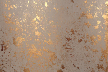 Paper texture painting glow blot wall. Abstract gold, nacre and beige marble copy space background.