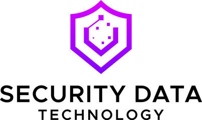 security logo technology for your company, shield logo for security data
