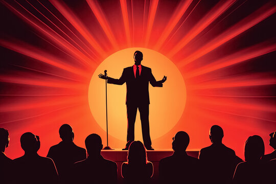 stand-up comedian on stage. Generative Ai