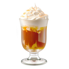 Irish Coffee cocktail with whipped cream, brewed coffee and Irish whiskey