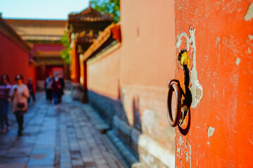 View of the Forbidden City on a sunny day in Beijing, China.  - 657834980