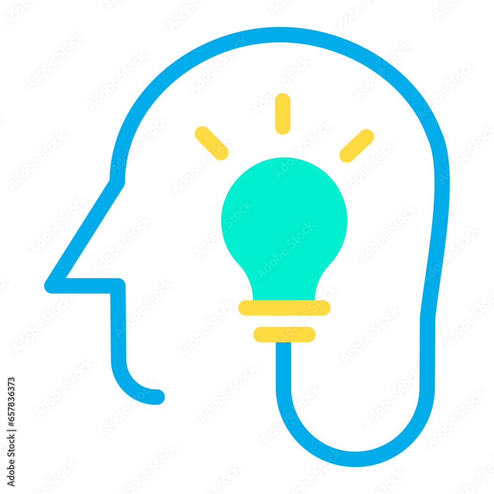 Canvas Prints flat thinking idea icon