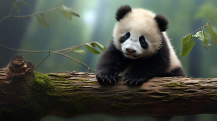 Adorable baby little panda