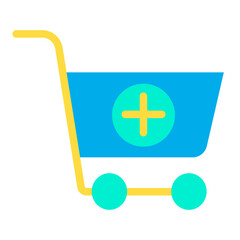 Fototapeta premium Flat Cart Add icon