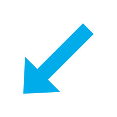 Flat lower left arrow icon