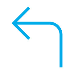 Flat Turn up left arrow icon