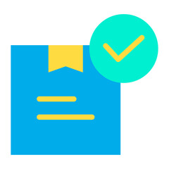 Flat selected packing box icon