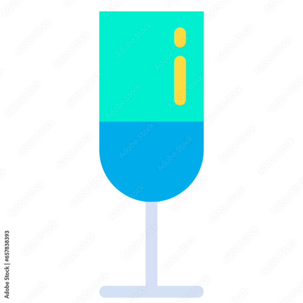 Sticker Flat Wine glass icon