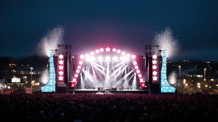 Fans enjoy live performances of their favorite bands at a lively local music festival.