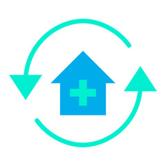 Flat Real estate Care icon