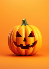 Fun cute pumpkin ready for Halloween. Generative AI.