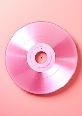 Pink CD on a pink background. An unrealistic concept. Compact disc. Generative AI.