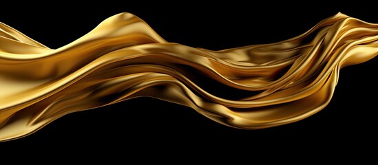 Gold fabric soaring in the breeze against a dark backdrop generated