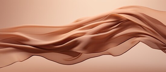 Abstract floating brown textile in air presenting dynamic fabric display background - obrazy, fototapety, plakaty