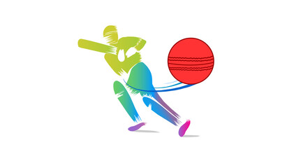 creative sketch cricket player hit ball design vector1