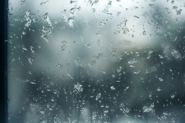Image of condensation drops on a glass window. Design element, copy space.