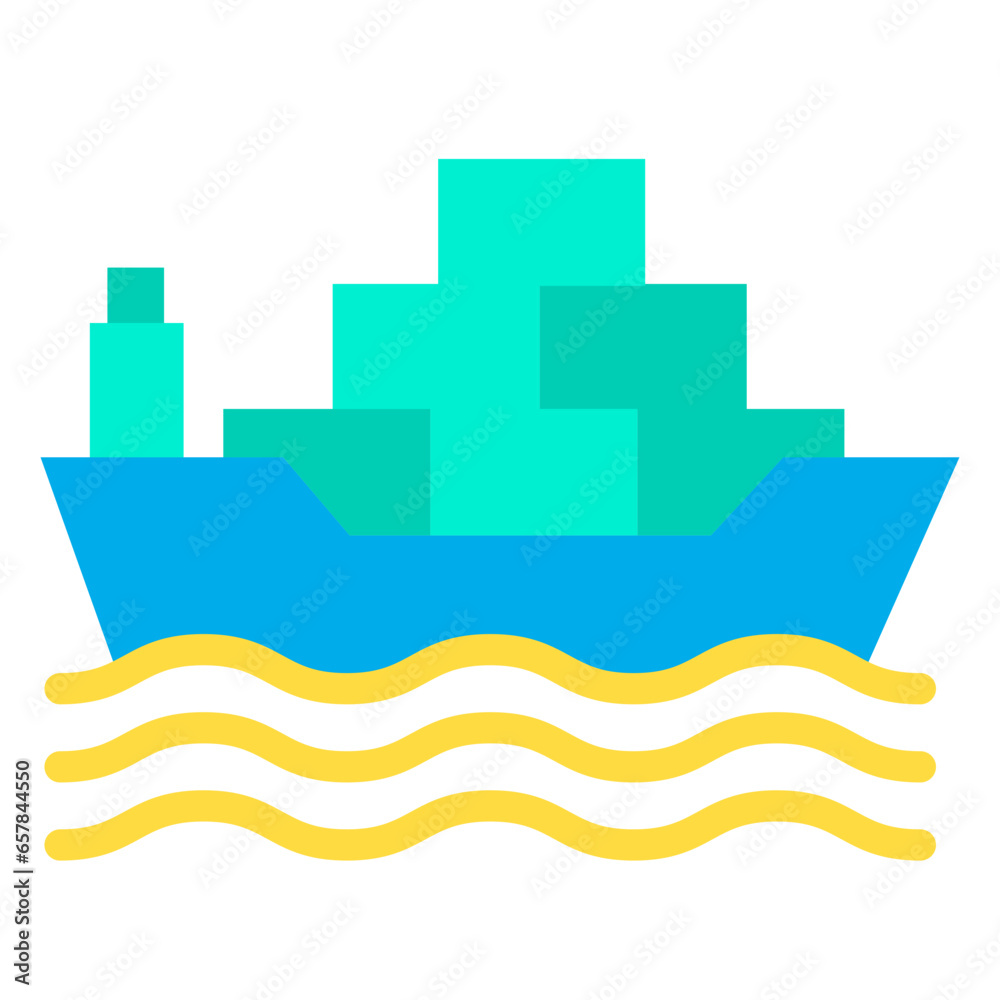 Canvas Prints flat ship icon