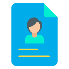 Flat Woman Profile Document icon