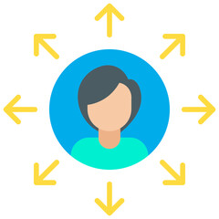 Flat Woman Soft Skills icon