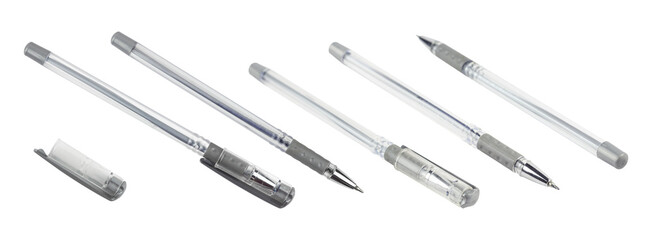 set pens, ballpoint pen isolated from background, concept of signing a document or contract	