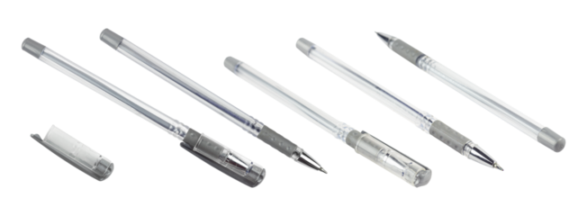 set pens, ballpoint pen isolated from background, concept of signing a document or contract	