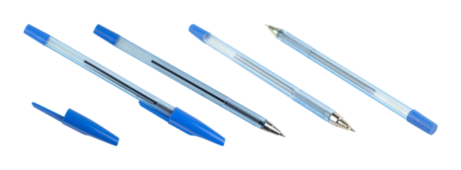 set pens, ballpoint pen isolated from background, concept of signing a document or contract	