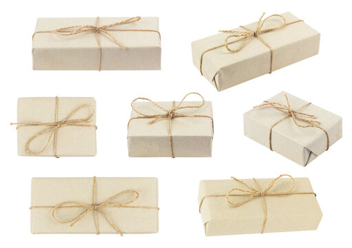 set gift box isolated from background	