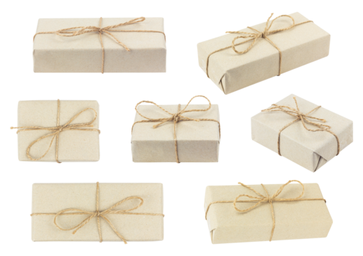 set gift box isolated from background	