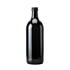 black bottle png ,wine bottle isolated on transparent background ,generative ai