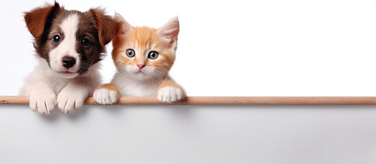 Pets promote vet medicine and pet store animal adoption with a cute dog hamster and cat on a white placard