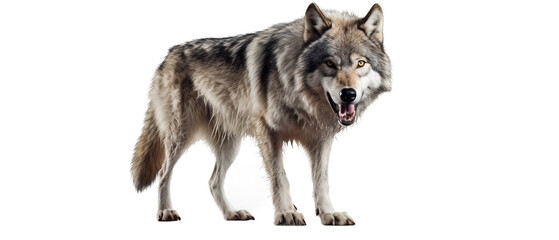 Fototapeta premium Wolf on a light transparent background. PNG file. Generative AI