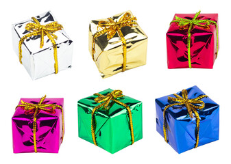 set gift box isolated from background	