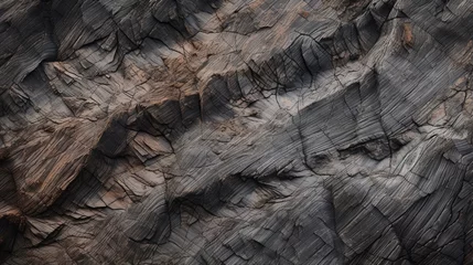 Foto op Canvas a close-up of the weathered, rocky surface of a fold mountain, showcasing its intricate textures © Shahzaib