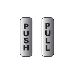 push and pull sign icon on door