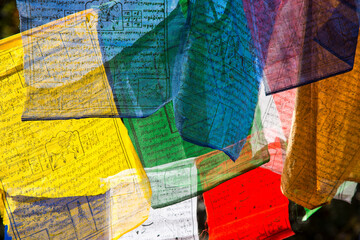 Prayer flags at the Tiger's Nest Monastery; Paro, Bhutan