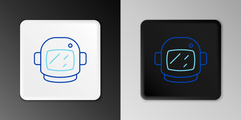 Line Astronaut helmet icon isolated on grey background. Colorful outline concept. Vector