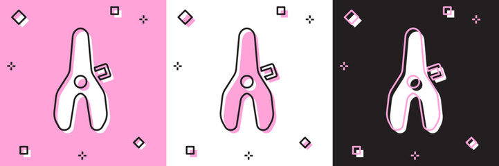 Set Bicycle seat icon isolated on pink and white, black background. Bicycle saddle. Vector
