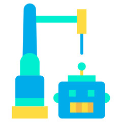 Flat robot manufacturing icon
