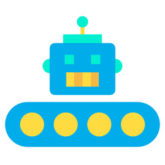 Flat bot production icon