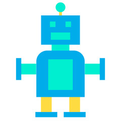 Flat robot icon