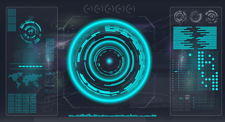 008Radar screen.HUD. Hi-tech futuristic display. Technology background.