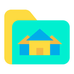 Flat Real estate Folders icon