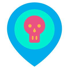 Flat school map icon