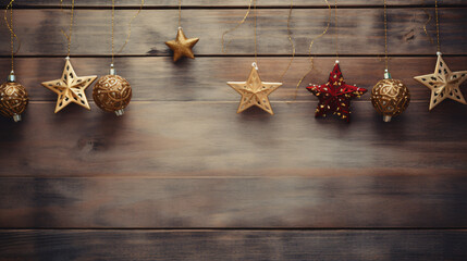 christmas decoration on wooden background, christmas, decoration, tree, xmas, holiday, branch, wood, winter, fir, celebration, wooden, pine, gold, ornament, star, ribbon, new, year, bow, gift, frame, 