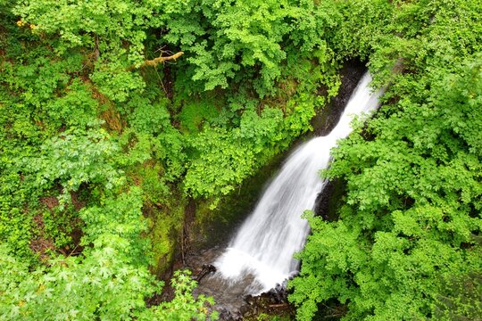 Oregon, United States Of America; Shepperd's Dell Falls In Columbia River Gorge National Scenic Area