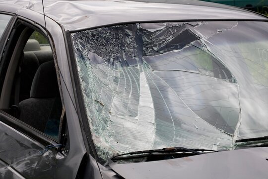 Smashed Car; Waterloo, Quebec, Canada