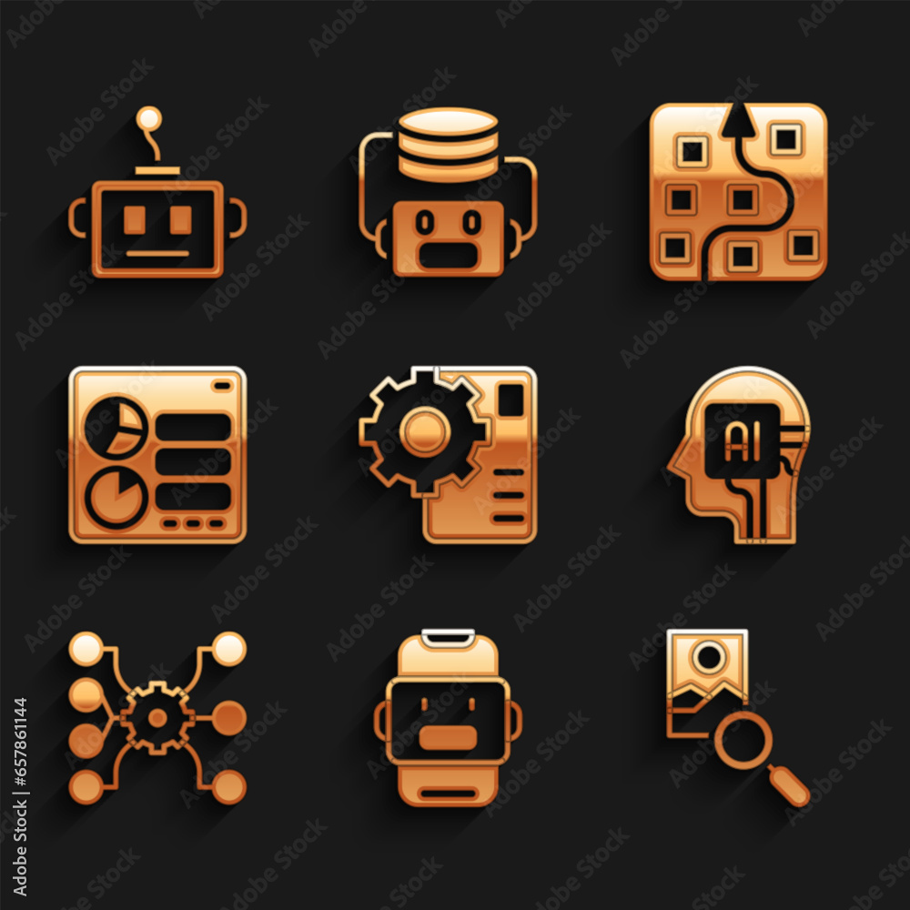 Poster set neural network, chat bot, photo retouching, humanoid robot, computer api interface, and artifici