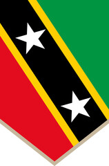 Vertical hanging flag of Saint Kitts and Nevis